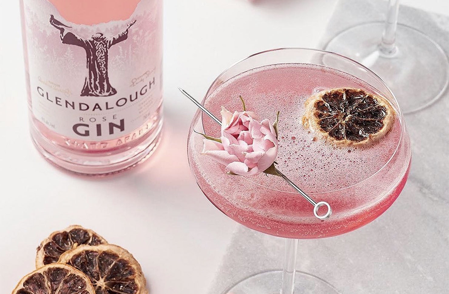 A deliicous looking pink gin.
