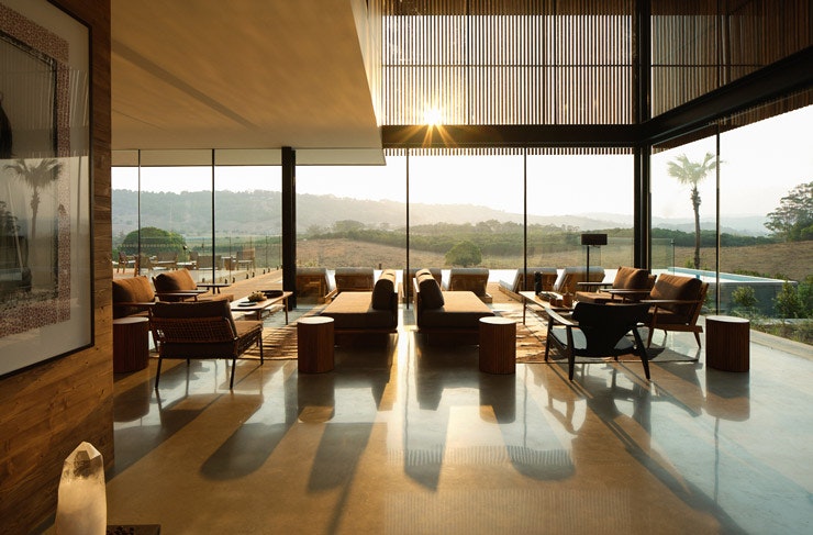 the communal lounge at Soma Byron Bay