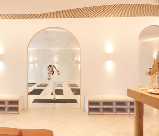 The softly lit yoga studio, Soul Agenda, in Balmain, in Sydney. 