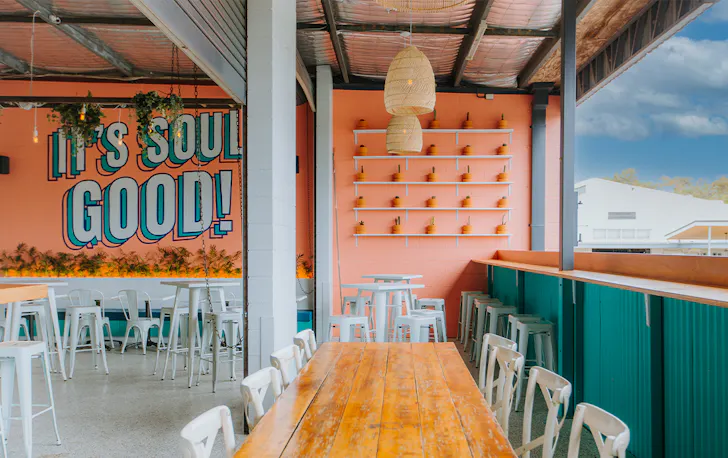 colourful interior of a cafe