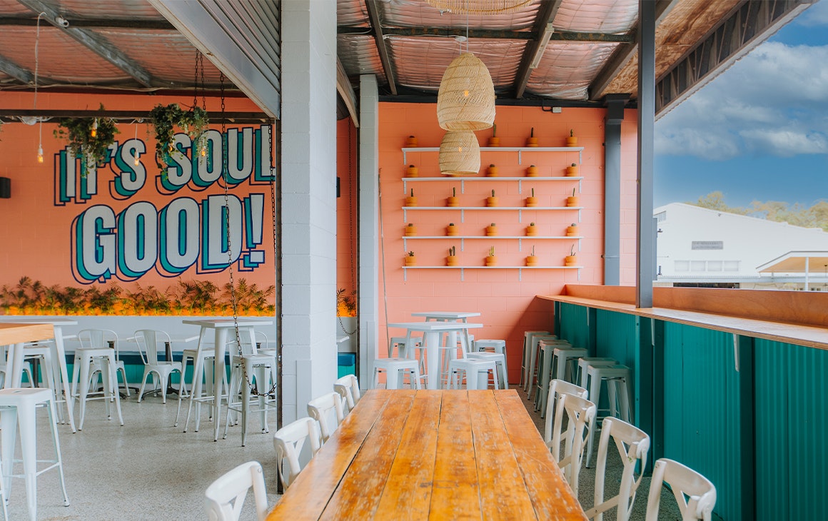 colourful interior of a cafe