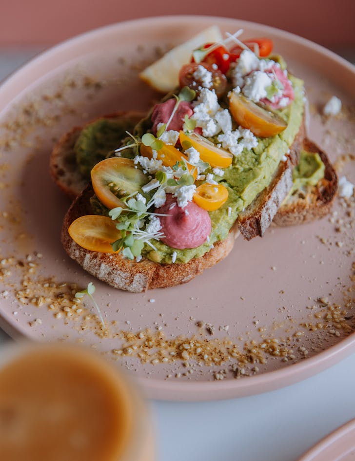 avocado on sourdough with feta