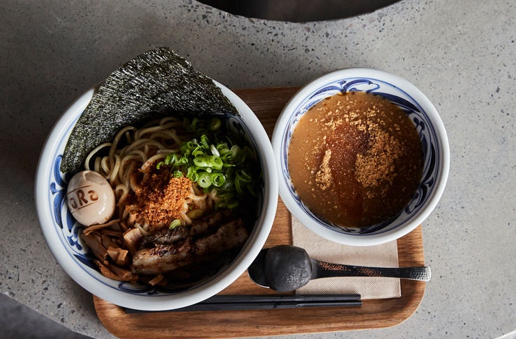 A bowl of tsukemen-style ramen from RaRa Chan at South Eveleigh. 