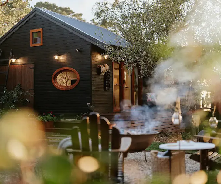 An external view of Fantoosh Airbnb with fire pit, one of the best dog-friendly stays near Sydney