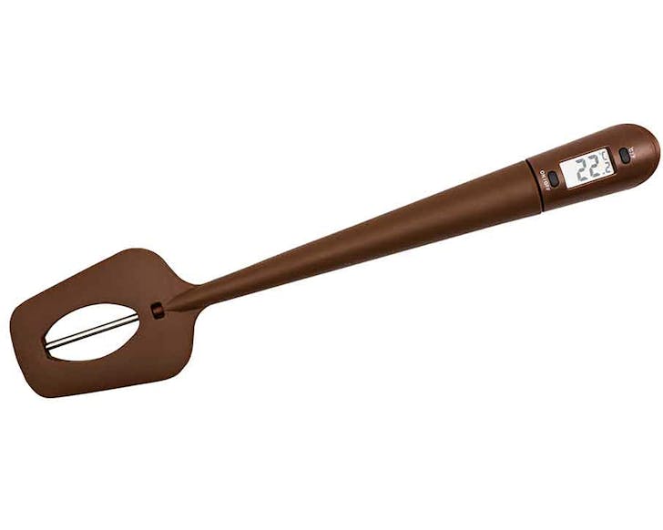 A spatula with a built-in thermometer. 