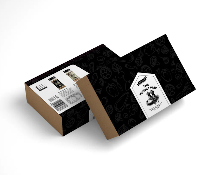 A black gift box containing Spicecraft's The Perfect Pair - Gift Pack 