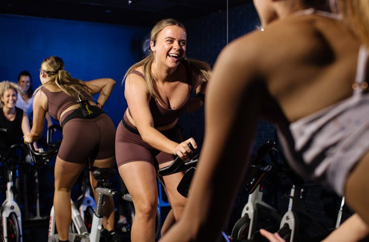 People at a spin class in Perth
