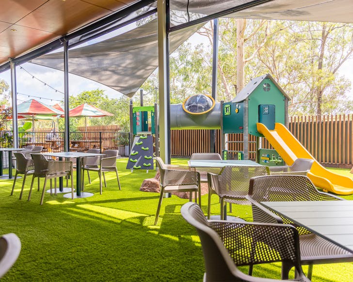 a brisbane pub with a playground outside