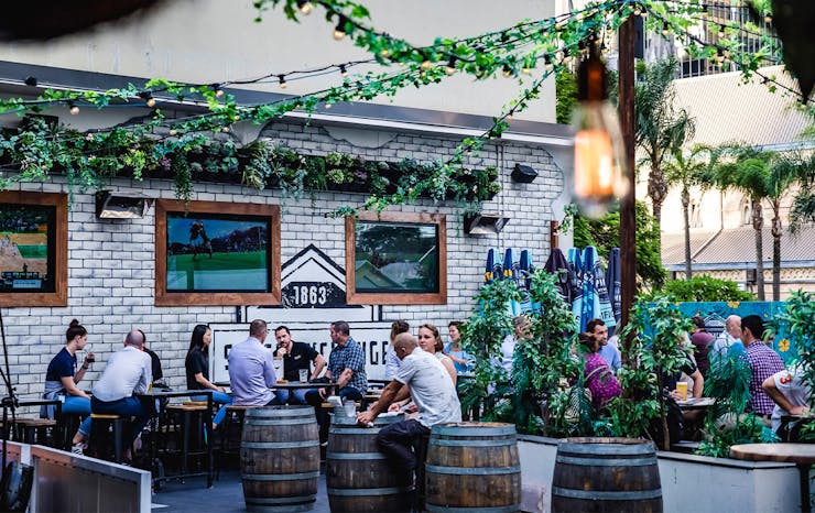 a rooftop garden bar 