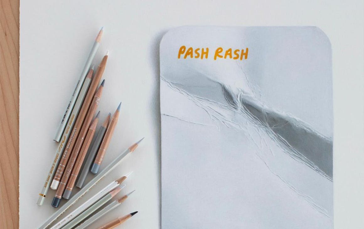a drawing of a card that says pash rash
