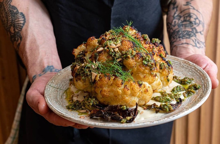 A roast cauliflower. 