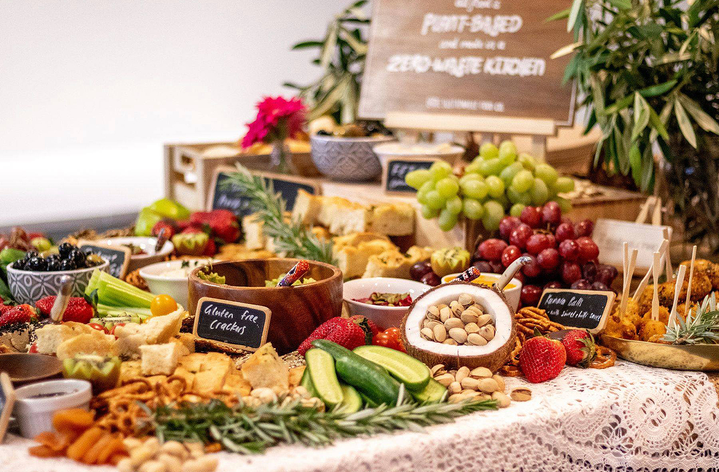 A platter from the Sustainable Food co company showing all sorts of goodies waiting to be devoured.