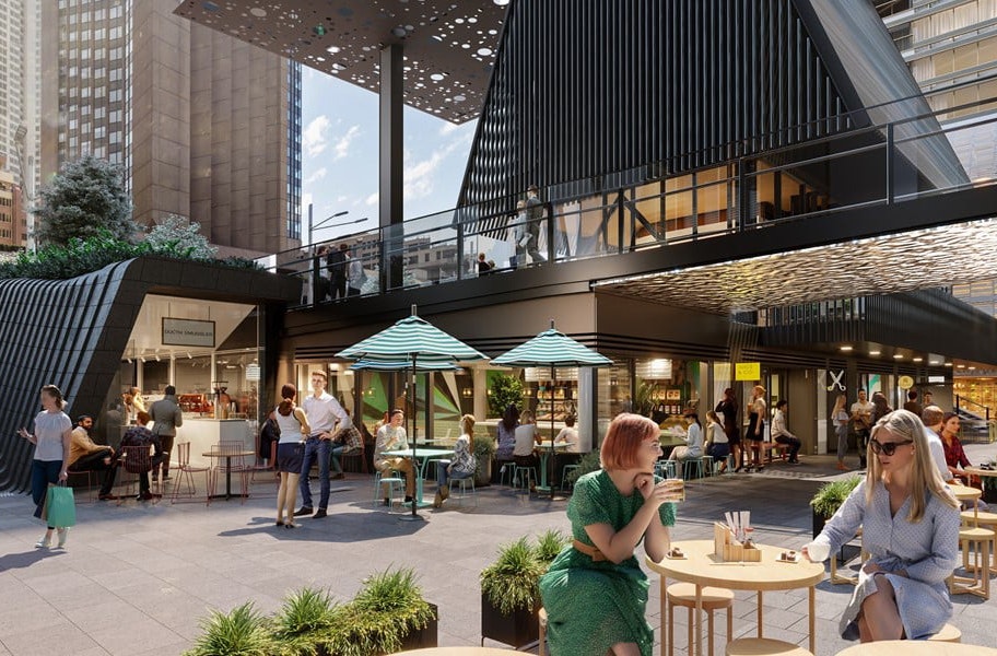 An artist's impression of Sydney Place dining precinct at Circular Quay