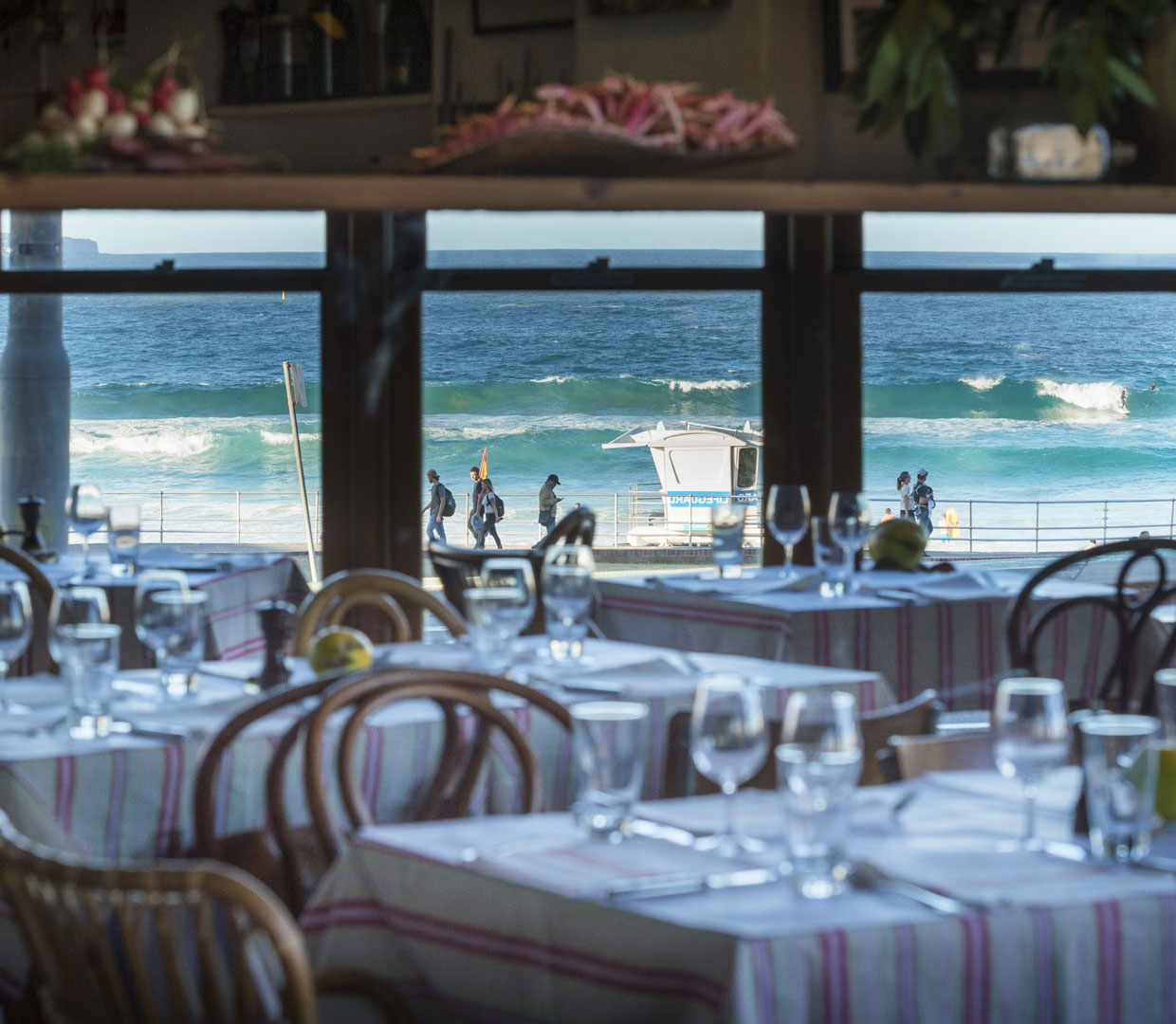 A view of Bondi Beach from Sean's Panorama, one of the best restaurants in Sydney
