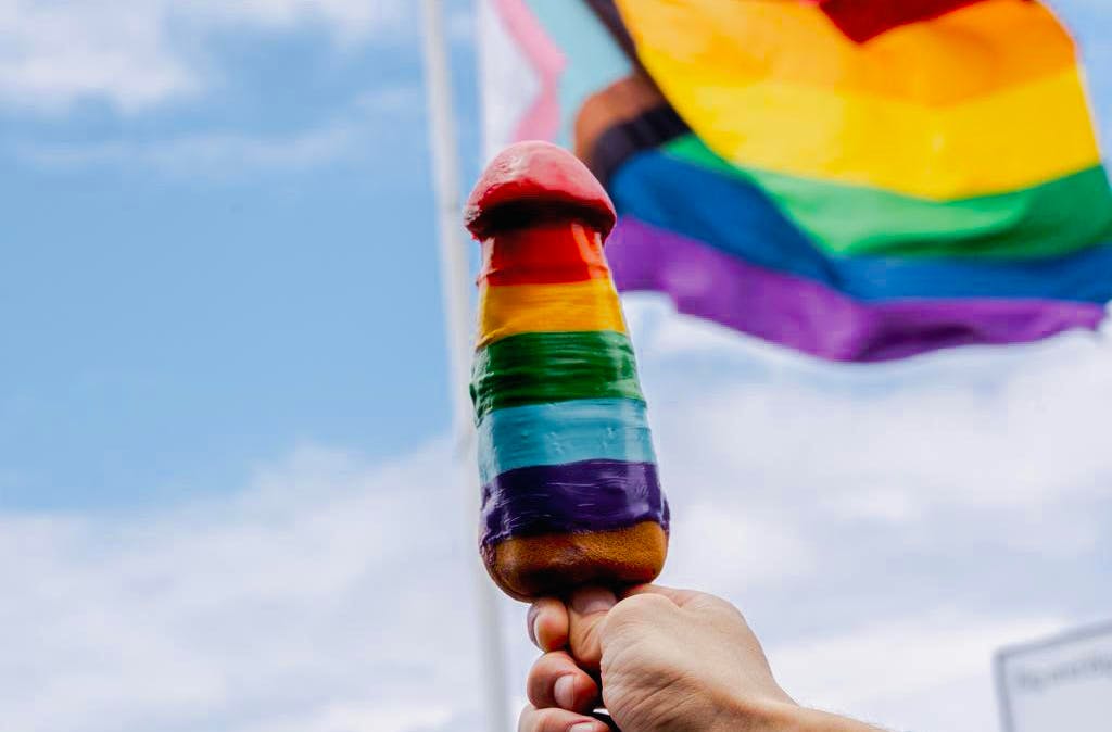 A phallic rainbow waffle from Mykiki for Sydney WorldPride
