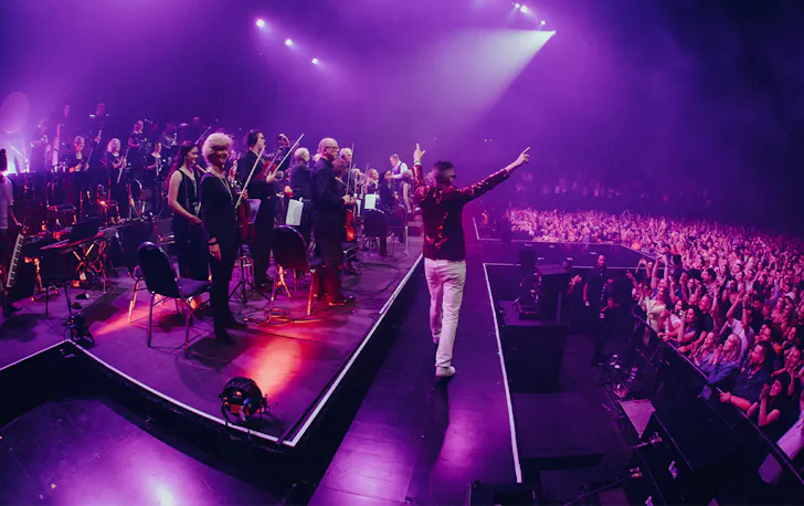 a stage with an orchestra on it