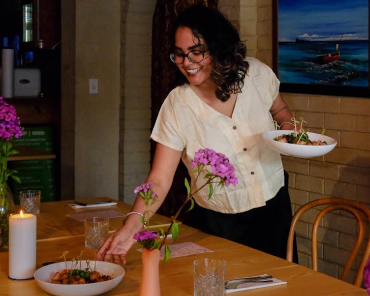 Table Tok Shishir serves her food