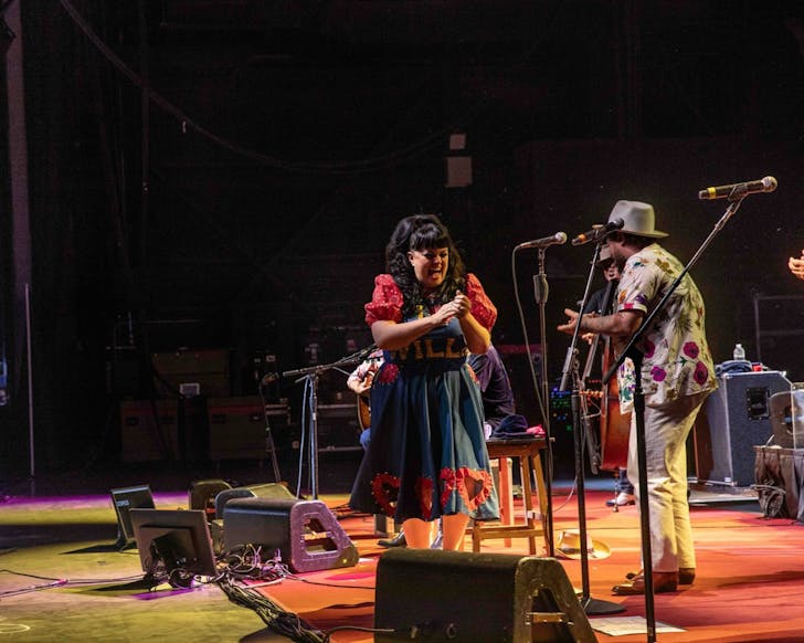 Tami Nelson enjoys the stage with her band.
