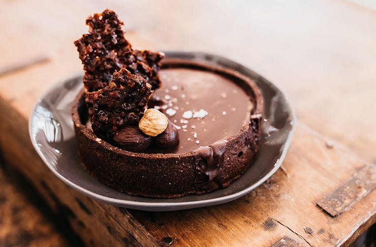 a chocolate tart