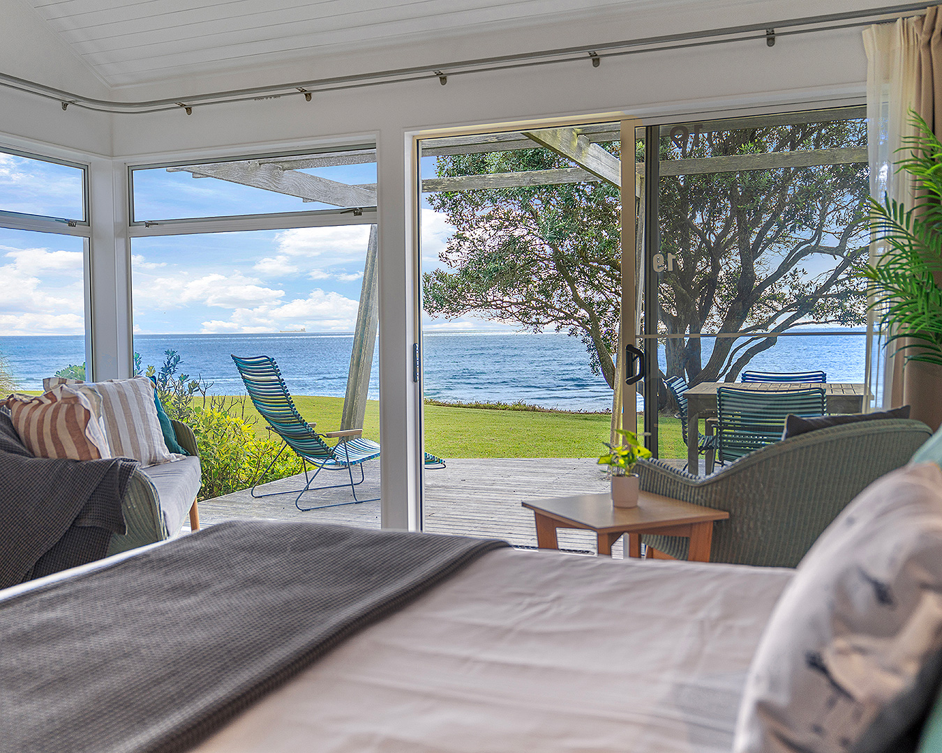 A stunning view from one of the new villas at Tasman Holiday Parks Papamoa Beach.