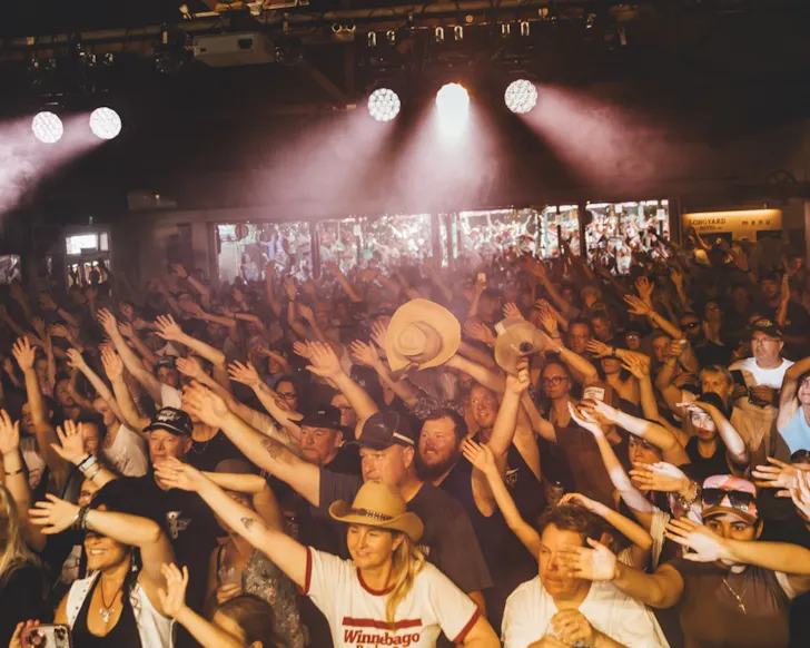 Crowd swaying at Tamworth Country Music Festival