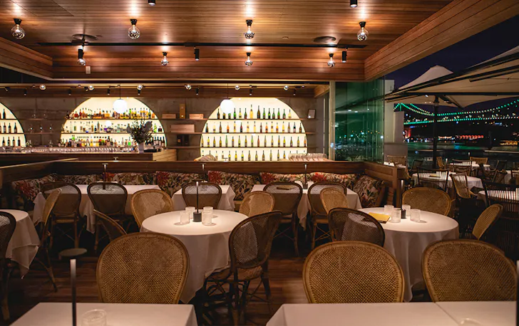 interior of tillerman, with a bar at the rear