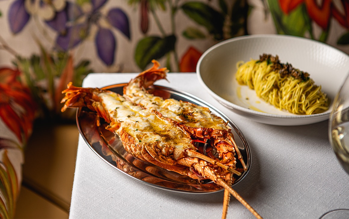 a crayfish and pasta dish 