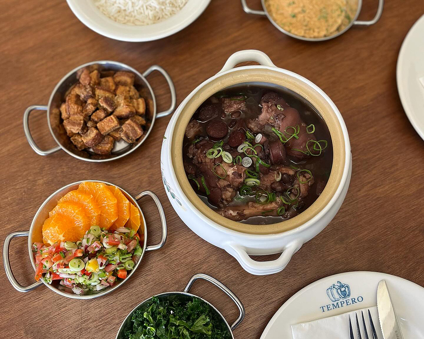 Dishes from Tempero's weekly FEIJOADA NIGHT