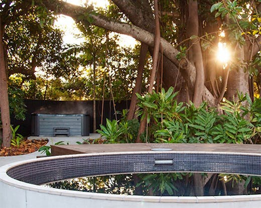 an outdoor bathhouse