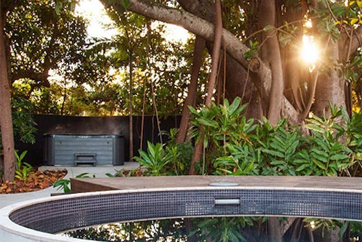 an outdoor bathhouse