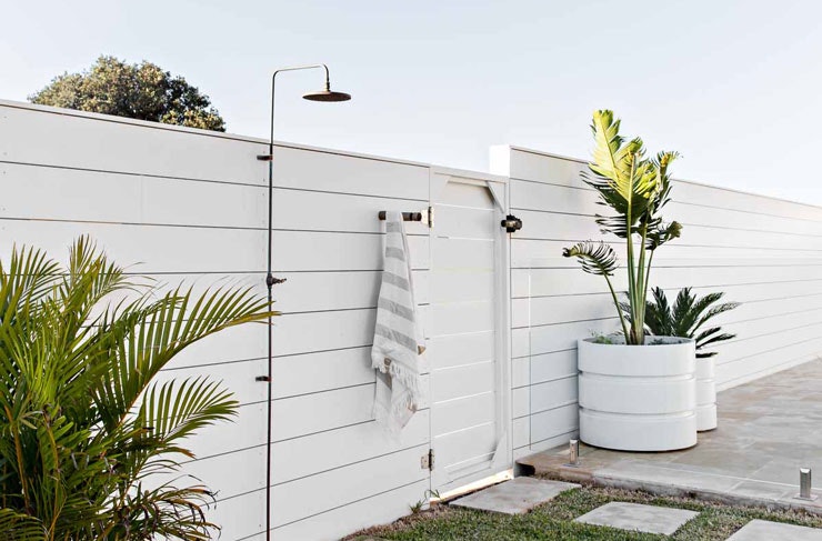 An outdoor shower at The Shore Gerringong