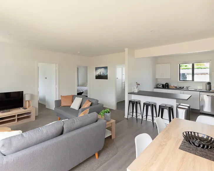 A view of the lounge room at The Willows one of the best accommodation options in Wanaka, New Zealand