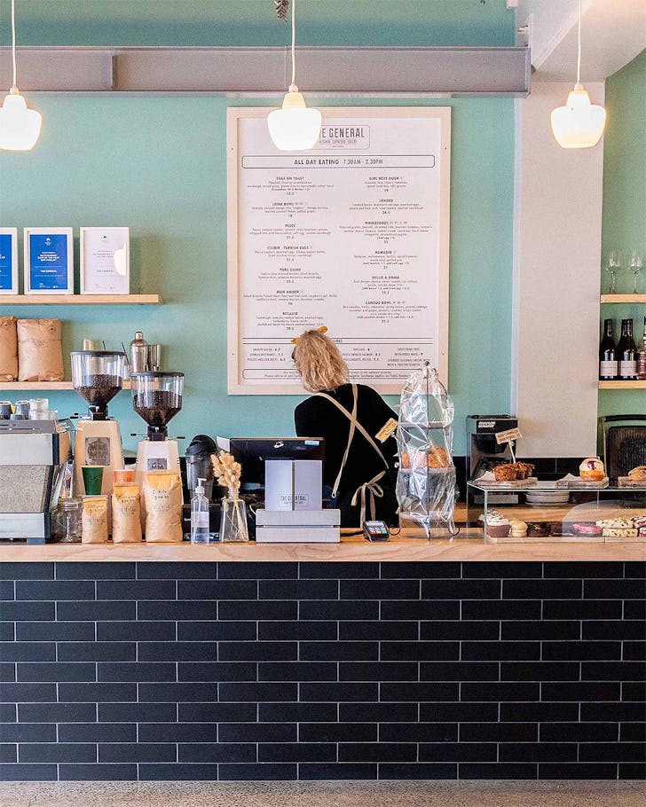 The interior at The General, one of the best cafes in Mount Maunganui.