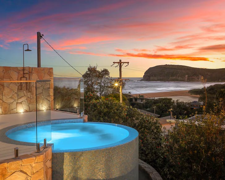 the lodge copacabana, best airbnbs with a hot tub near sydney accommodation nsw