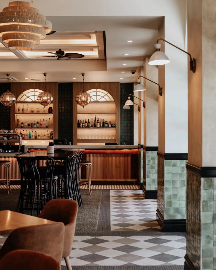 The Art Deco interiors of The Metropole Townsville. 