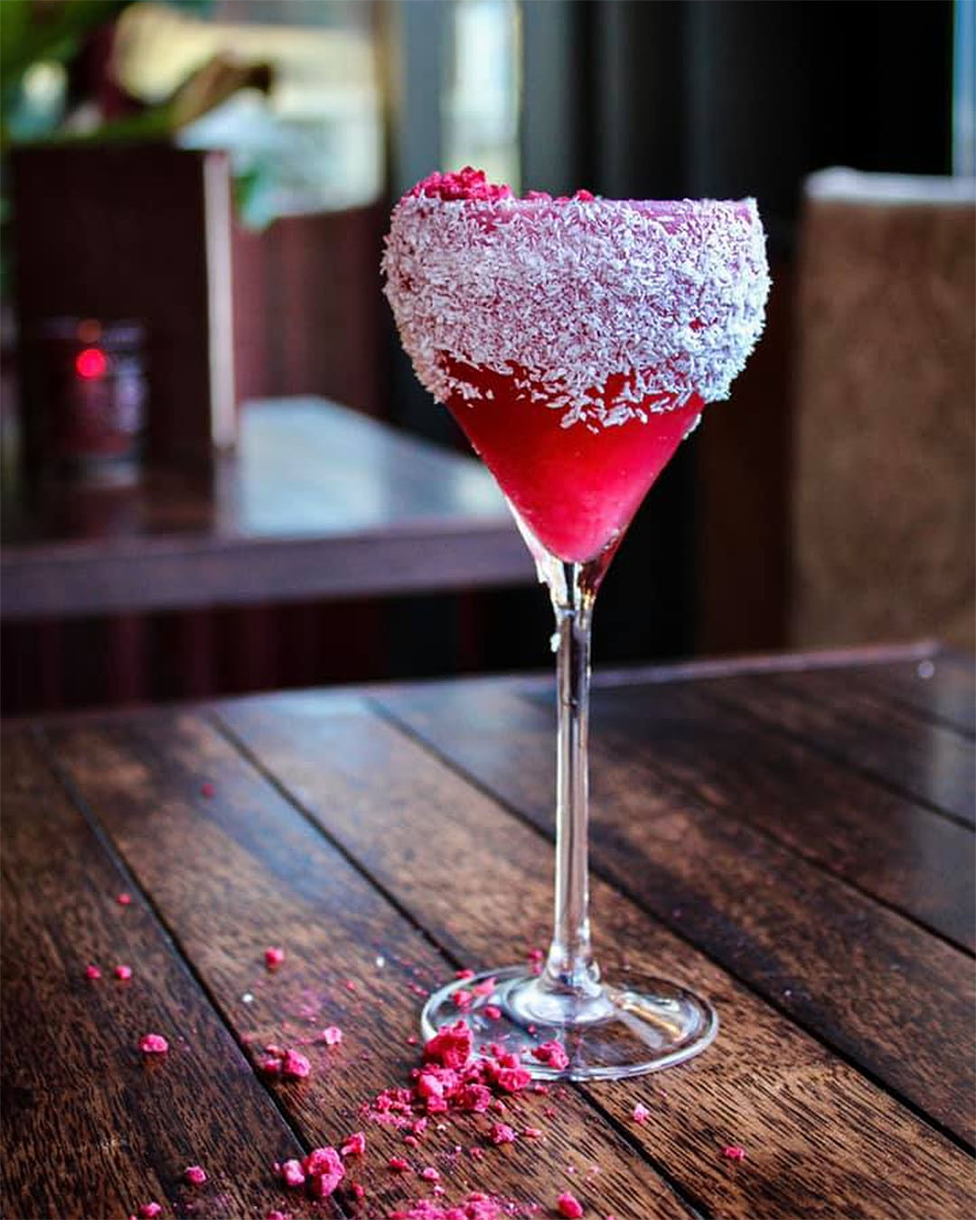 A raspberry lamington drink at The Dirty Land in Christchurch.