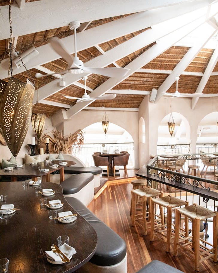 Mediterranean inspired decor upstairs at The Mez Club in Byron Bay