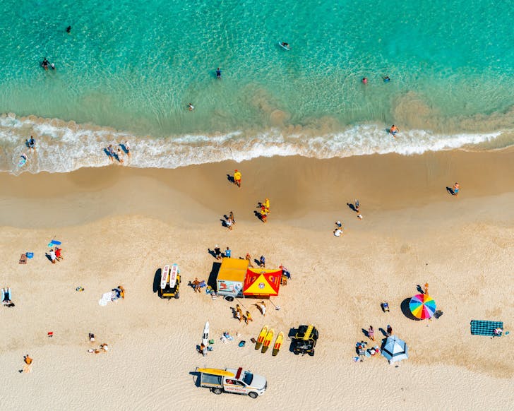 A drone view of Leighton Beach in Perth