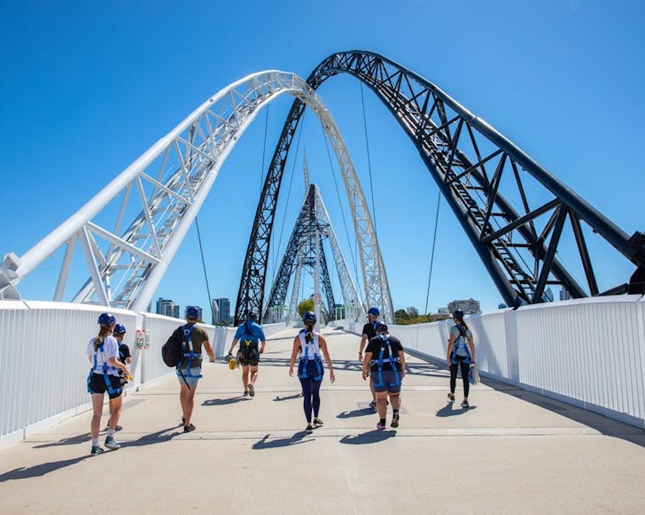 People climbing Matagarup Bridge 