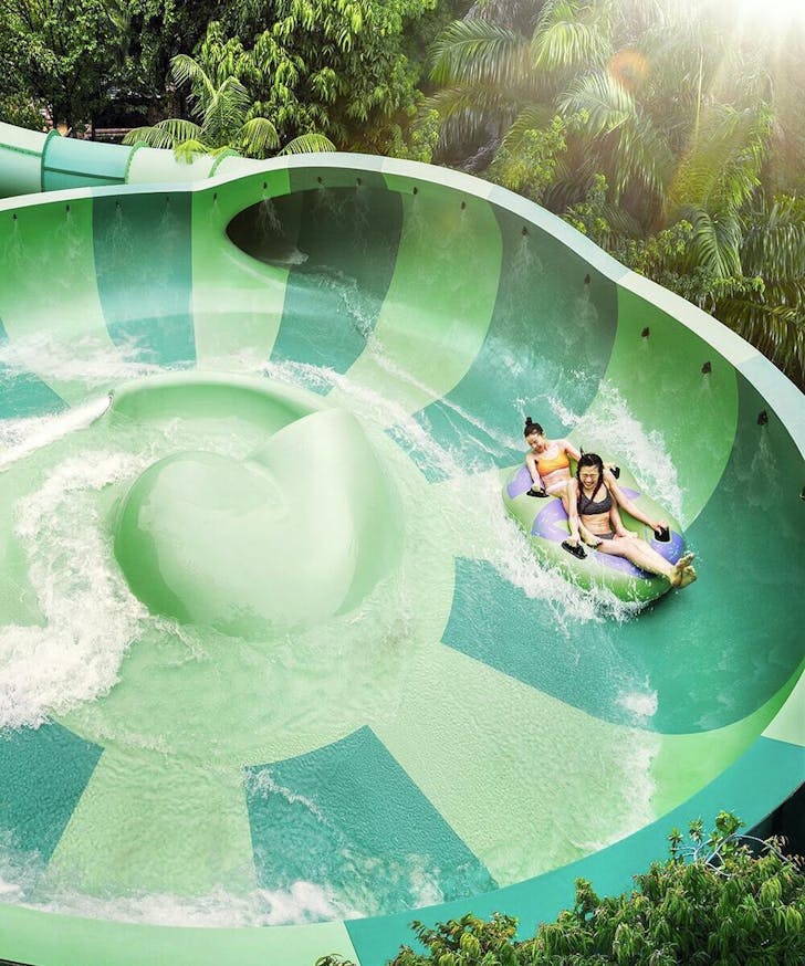 A waterslide at Adventure Cove Waterpark