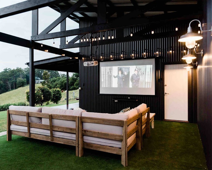 Backyard view at Thirlestane Farm country cottage