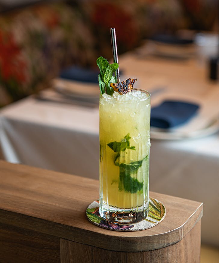 a cocktail on a table