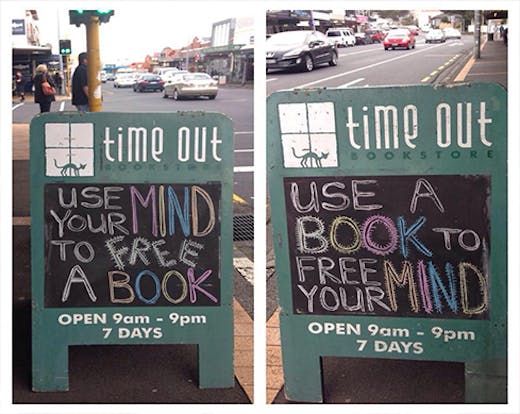 One of Auckland’s best bookstores, Time Out in Mt Eden offers an eclectic range of books for both adults and kids.  