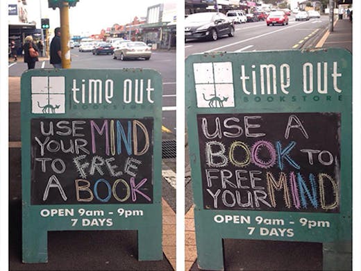 One of Auckland’s best bookstores, Time Out in Mt Eden offers an eclectic range of books for both adults and kids.  