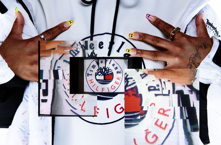 A white jumper from the Tommy Hilfiger x Timberland collection