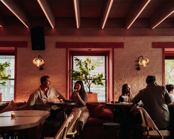 Pink interiors at Tommy's Margarita Bar in Queenstown