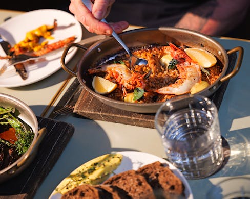 xo prawn rice at tqm sydney south american restaurant paddington