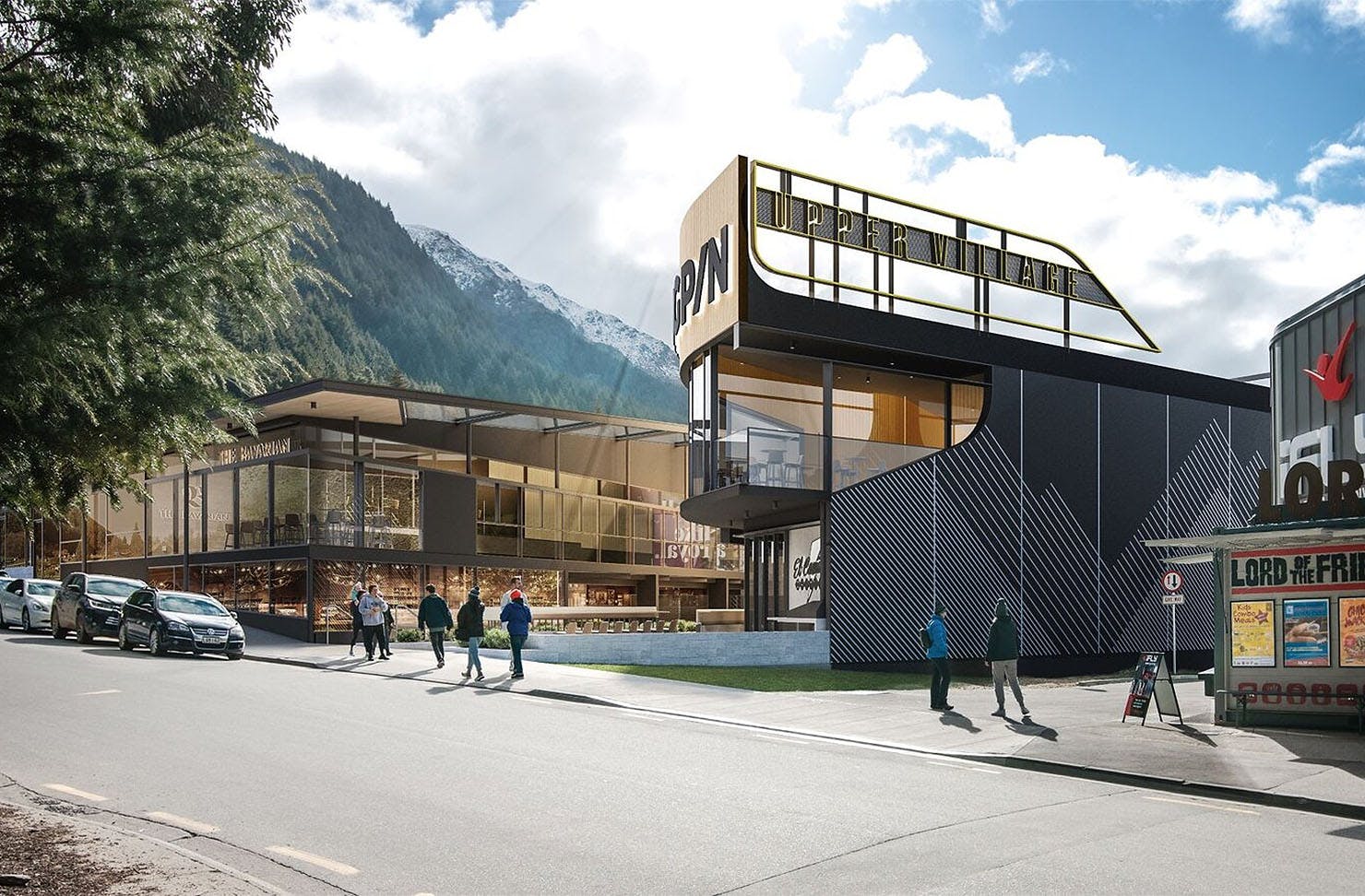 A render of the exterior of Upper Village Queenstown.