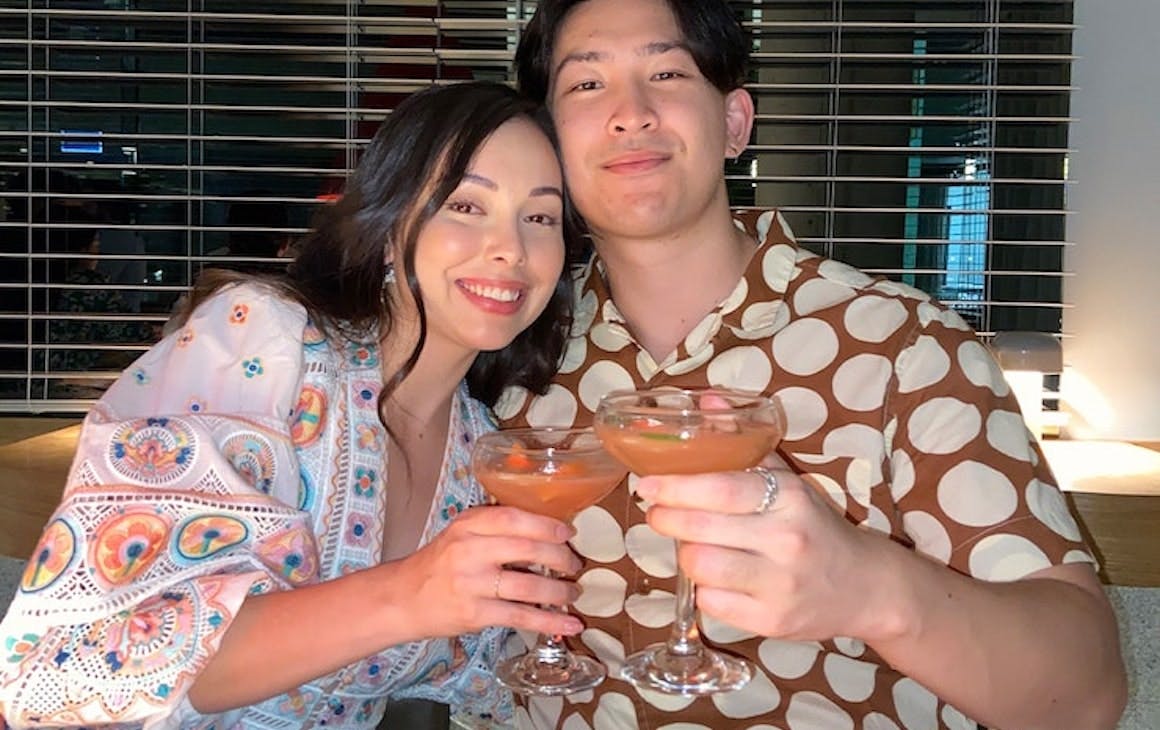 A couple on a Valentine's Day Date in Perth