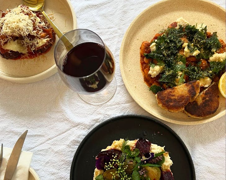 vegan restaurant spread